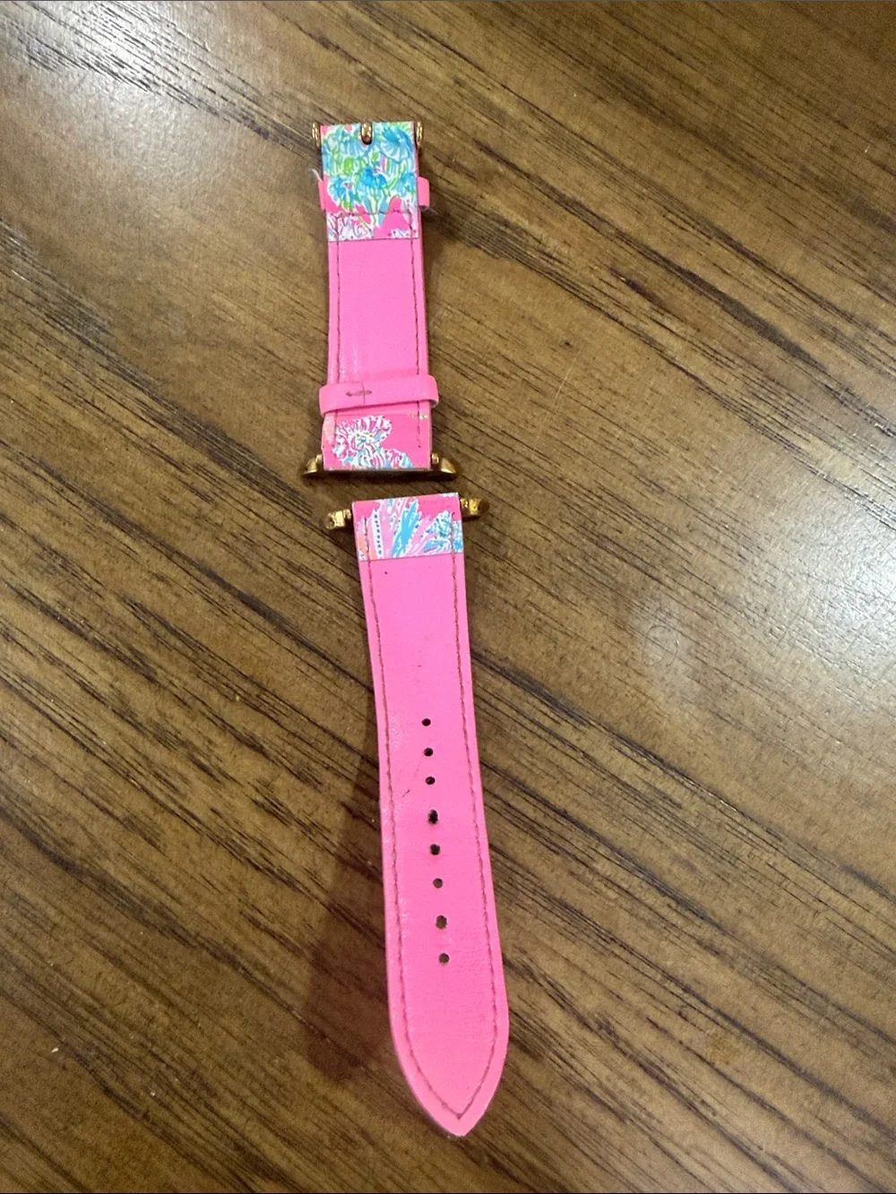 Lilly Pulitzer Pink Multicolor Floral Watch Band with Gold Adapter